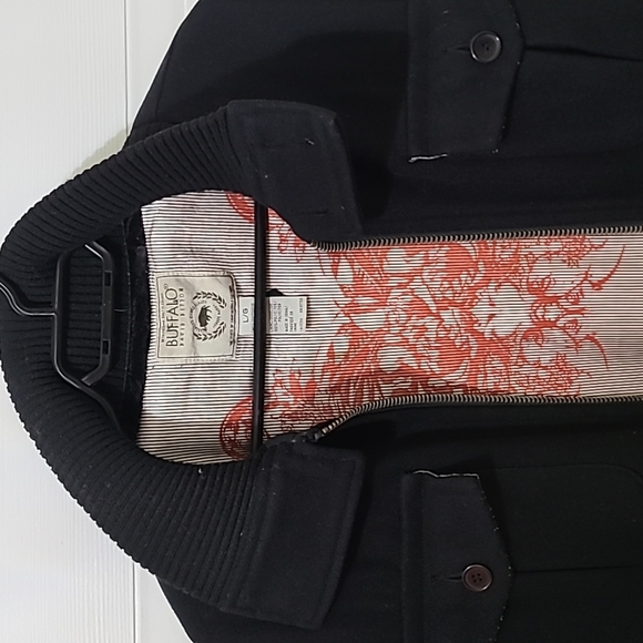 Buffalo David Bitton Men's Large Black Wool Coat - Picture 5 of 5